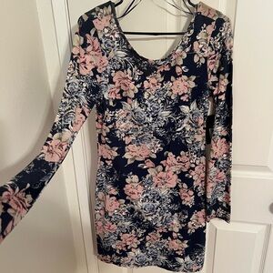 Guess Pink Bell Sleeve Bodycon Dress
